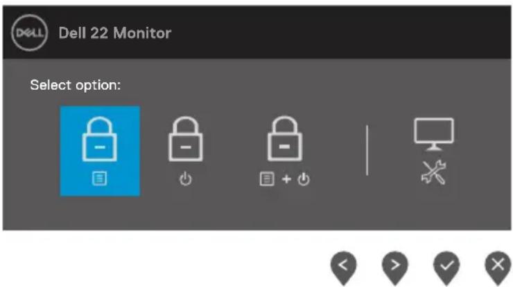 DELL E Series E2222HS - Verwenden Sie zum Sperren der Taste(n) die Steuertaste an der Frontblende. - 2