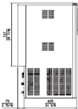 747 29 7/16 75 2 15/16 625 24 5/8