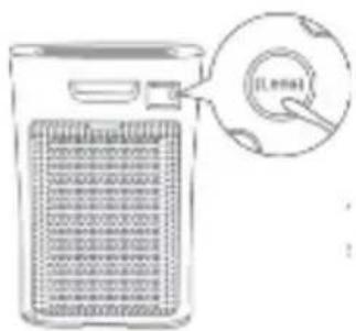 Diagram showing a device with a grid layout and a magnified circular button labeled 'Elenai' pointing to it.