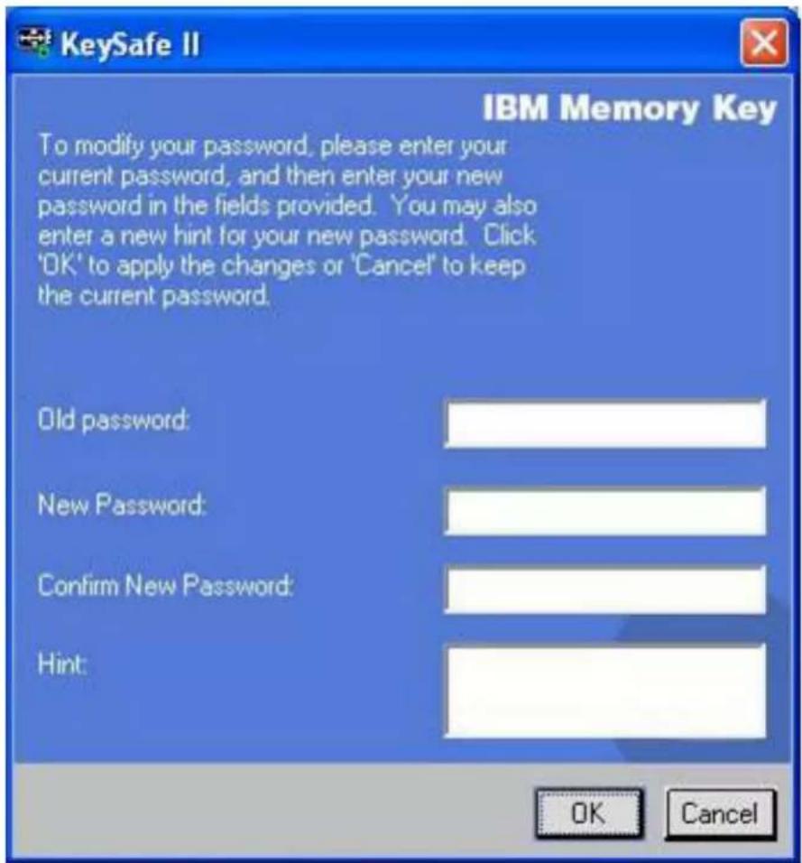 IBM Memory Key - Changing your password - 2