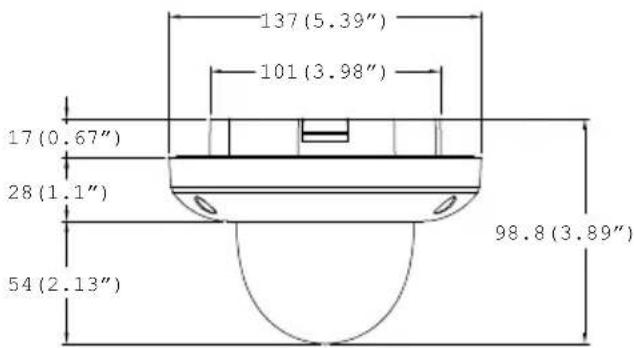 Digital Watchdog HD-SDI DWC-HV421D - DIMENSIONS IN MILLIMETERS (IN)\* - 1