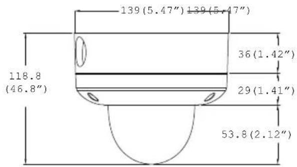 Digital Watchdog HD-SDI DWC-HV421D - DIMENSIONS IN MILLIMETERS (IN)\* - 3