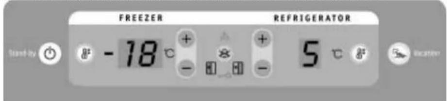 WHIRLPOOL S20E RBB2V-A/G - Guide to the refrigerator/freezer and ice/water dispenser control panel - 1