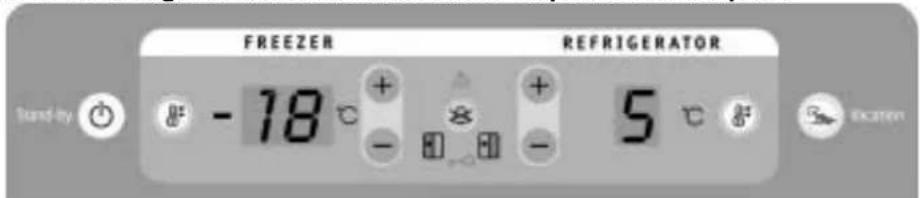 WHIRLPOOL S20E RBB2V-A/G - Guide to the refrigerator/freezer and ice/water dispenser control panel - 1