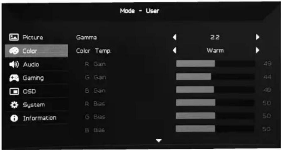 ACER AOpen 32HC5QRP - Color adjustment - 1
