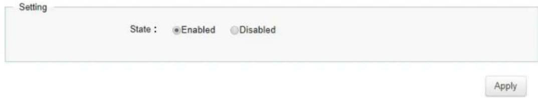 Setting State : ●Enabled ○Disabled Apply