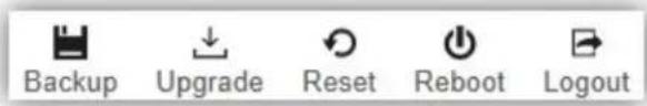 Backup Upgrade Reset Reboot Logout