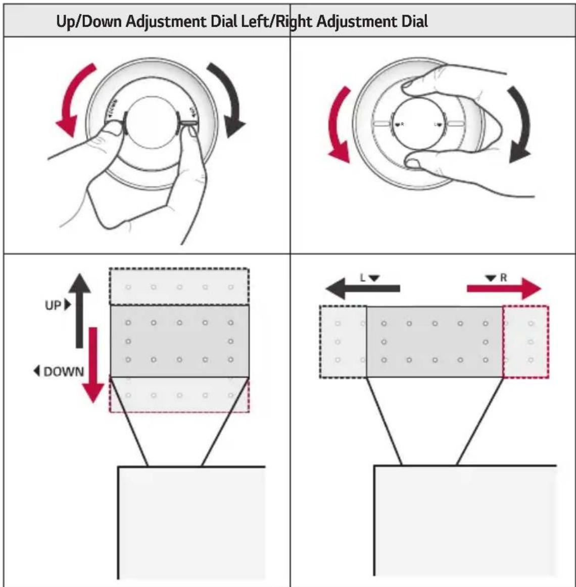 Up/Down Adjustment Dial Left/Right Adjustment Dial UP DOWN L R