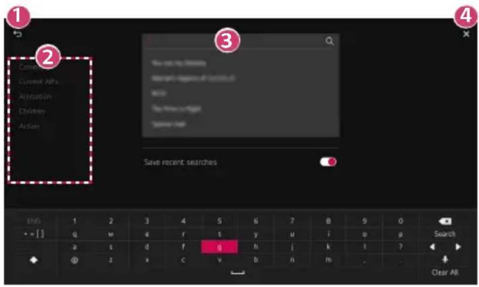 1 2 Cancel Current APIs Animation Children Action 3 Save recent searches 4 Search Clear All