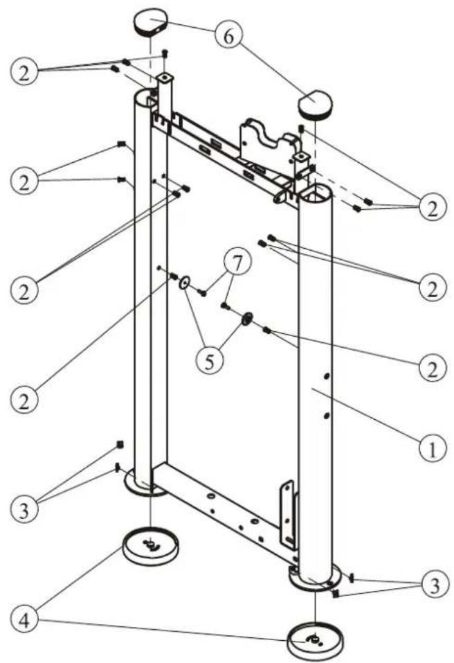 TAURUS Chest Press IT95 - Weight Stack Frame ASSY - 1