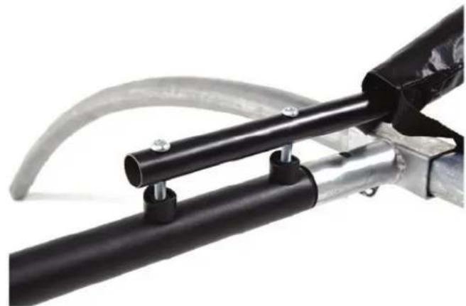 JumpFlex Flex100 City - Attaching the Safety Net poles to the top rail and feet component - 2