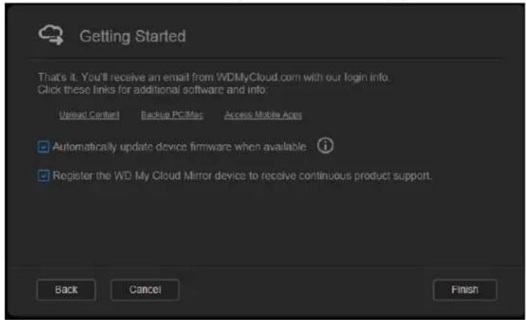 WESTERN DIGITAL My Cloud Mirror WDBWVZ0060JWT - Setting up the Device Using a Browser - 5