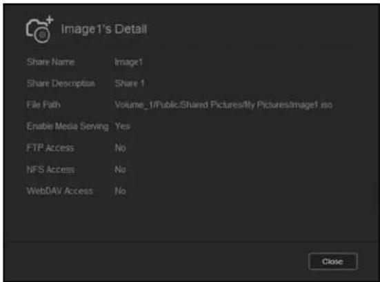 WESTERN DIGITAL My Cloud Mirror WDBWVZ0060JWT - Viewing the Details of an ISO Share - 2