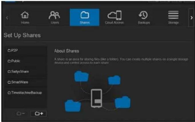 WESTERN DIGITAL My Cloud Mirror WDBWVZ0060JWT - Viewing a List of Shares - 1