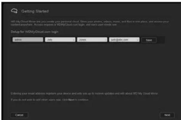 WESTERN DIGITAL My Cloud Mirror WDBWVZ0060JWT - Setting up the Device Using a Browser - 4