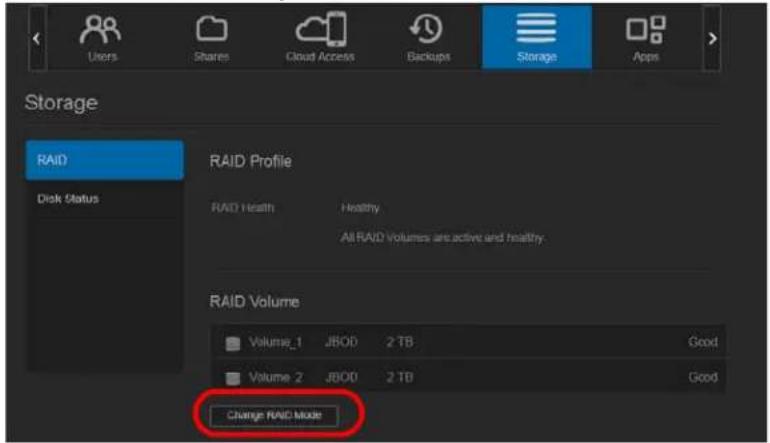WESTERN DIGITAL My Cloud Mirror WDBWVZ0060JWT - WARNING! Changes made to your RAID mode will delete all of your data and your user settings. See "Saving a Configuration File" on page 122 for information on saving your user settings. - 1
