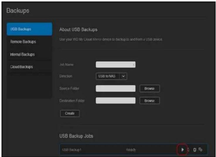 WESTERN DIGITAL My Cloud Mirror WDBWVZ0060JWT - Creating a USB Backup - 2