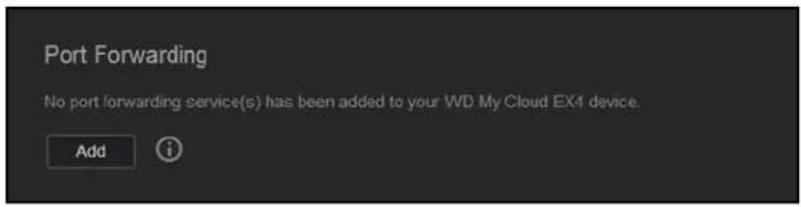 WESTERN DIGITAL My Cloud Mirror WDBWVZ0060JWT - Adding Port Forwarding Services - 1