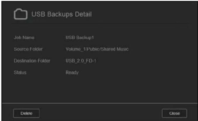 WESTERN DIGITAL My Cloud Mirror WDBWVZ0060JWT - Viewing the Details of a USB Backup Job - 2