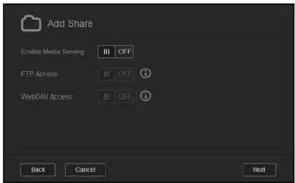 WESTERN DIGITAL My Cloud Mirror WDBWVZ0060JWT - Creating a New Share - 2