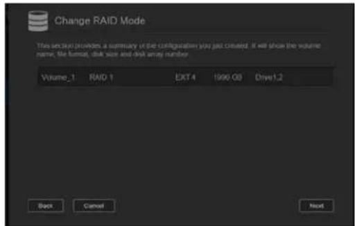 WESTERN DIGITAL My Cloud Mirror WDBWVZ0060JWT - WARNING! Changes made to your RAID mode will delete all of your data and your user settings. See "Saving a Configuration File" on page 122 for information on saving your user settings. - 7