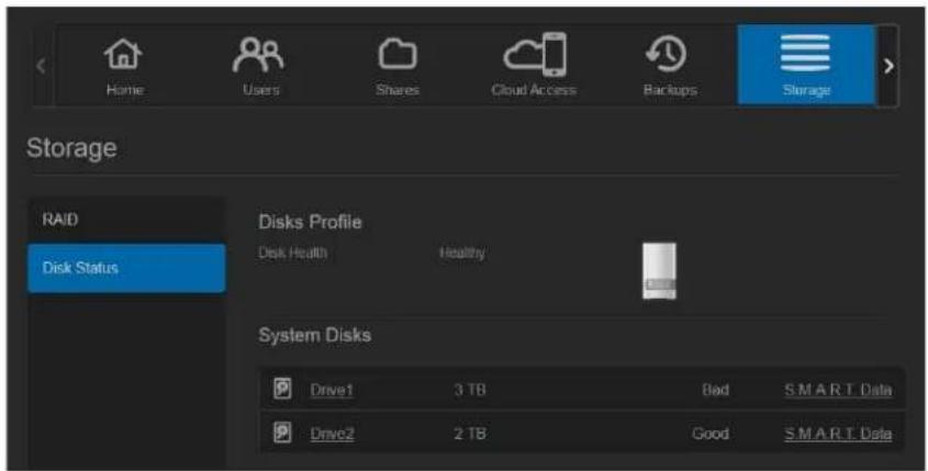 WESTERN DIGITAL My Cloud Mirror WDBWVZ0060JWT - Identifying a Faulty Hard Drive - 1