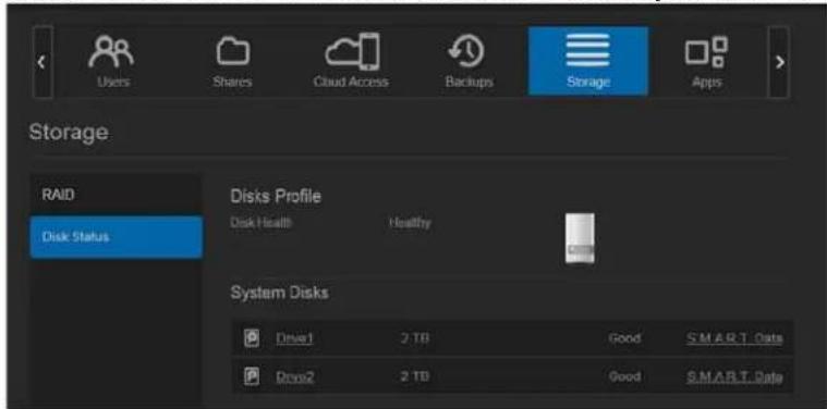 WESTERN DIGITAL My Cloud Mirror WDBWVZ0060JWT - Viewing Hard Drive Information - 1