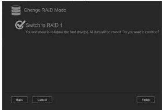 WESTERN DIGITAL My Cloud Mirror WDBWVZ0060JWT - WARNING! Changes made to your RAID mode will delete all of your data and your user settings. See "Saving a Configuration File" on page 122 for information on saving your user settings. - 8
