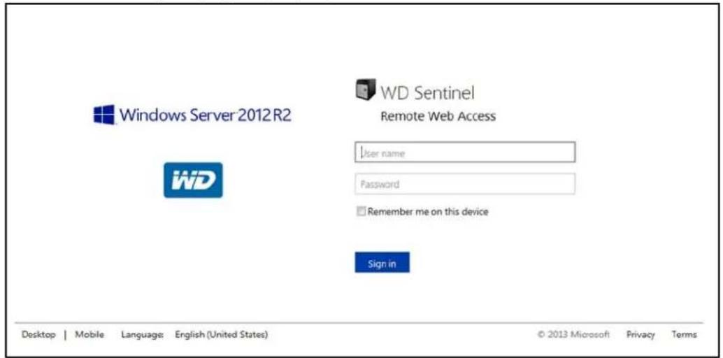 WESTERN DIGITAL Sentinel DS6100 - LoggingIn - 1