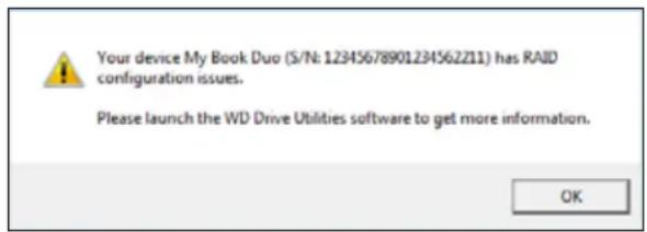 WESTERN DIGITAL My Book Duo WDBLWE0160JCH - Determining Which Drive Failed - 1