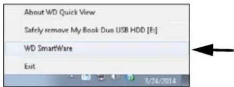 WESTERN DIGITAL My Book Duo WDBLWE0160JCH - Opening the WD SmartWare Software - 1