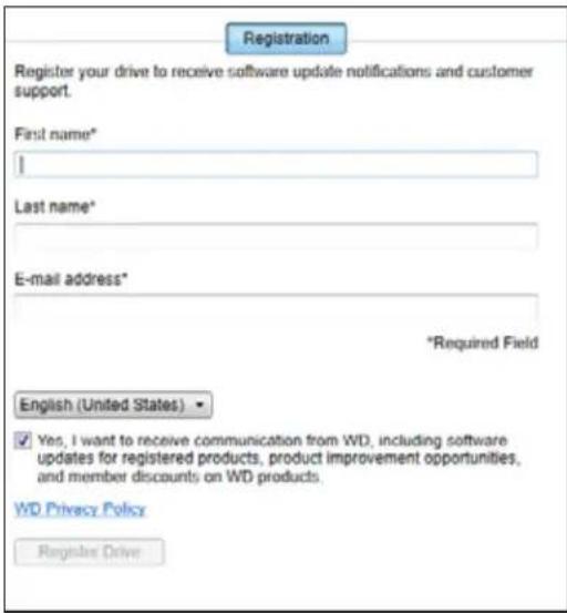 WESTERN DIGITAL My Book Duo WDBLWE0160JCH - Registering the Device - 1