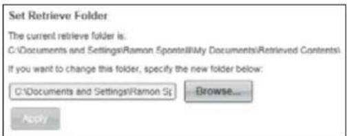 WESTERN DIGITAL My Book Duo WDBLWE0160JCH - Specifying a Different Retrieved Content Folder - 1