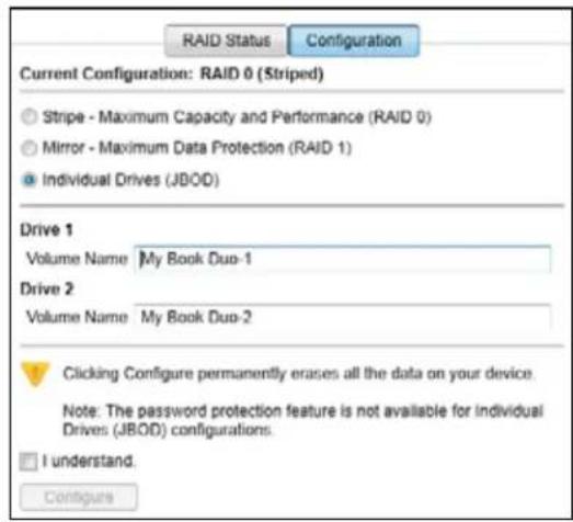 WESTERN DIGITAL My Book Duo WDBLWE0160JCH - Selecting the ... option Displays a volume dialog for specifying the ... - 1