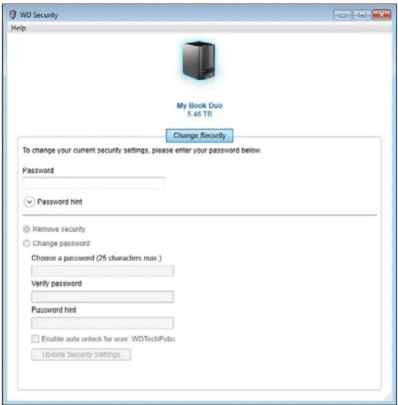 WESTERN DIGITAL My Book Duo WDBLWE0160JCH - Changing Your Password - 1
