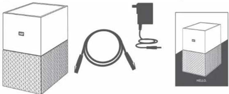 WESTERN DIGITAL My Cloud Home Duo WDBMUT0120JWT - Kit Contents - 2