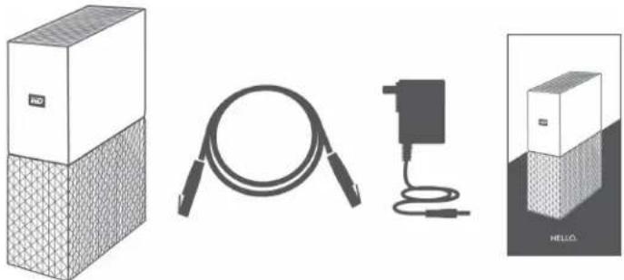 WESTERN DIGITAL My Cloud Home Duo WDBMUT0120JWT - Kit Contents - 1