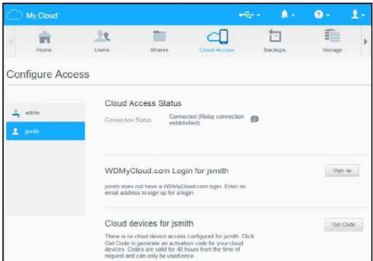 WESTERN DIGITAL My Cloud Mirror WDBWVZ0160JWT - Configuring Cloud Access for a User - 2