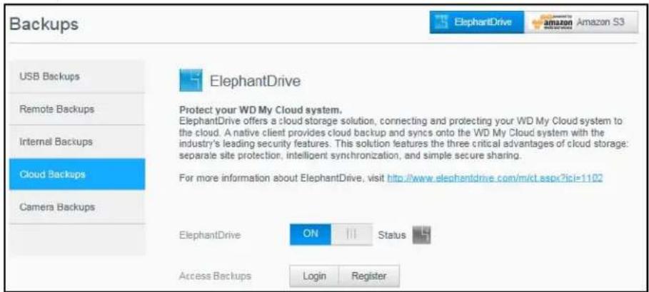 WESTERN DIGITAL My Cloud Mirror WDBWVZ0160JWT - Enabling ElephantDrive Cloud Backup - 2