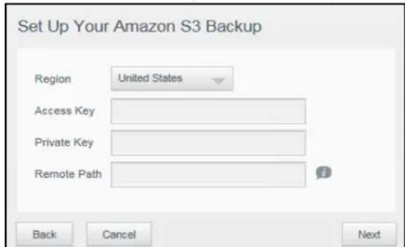 WESTERN DIGITAL My Cloud Mirror WDBWVZ0160JWT - Enabling an Amazon S3 Cloud Backup - 3