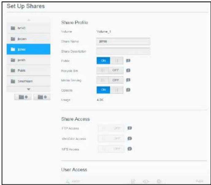 WESTERN DIGITAL My Cloud Mirror WDBWVZ0160JWT - Viewing a List of Shares - 2