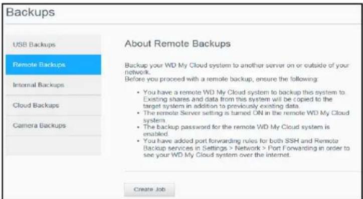 WESTERN DIGITAL My Cloud Mirror WDBWVZ0160JWT - Creating a Remote Backup - 1