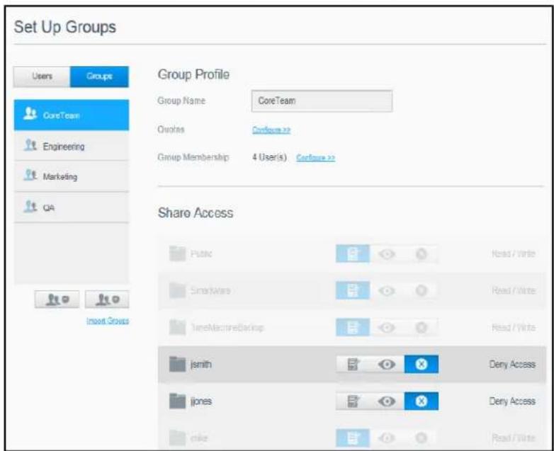 WESTERN DIGITAL My Cloud Mirror WDBWVZ0160JWT - Assigning Share Access to Groups - 1