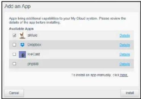 WESTERN DIGITAL My Cloud Mirror WDBWVZ0160JWT - Manually Adding an App - 2