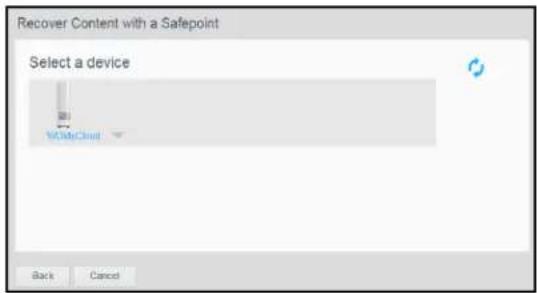 WESTERN DIGITAL My Cloud WDBCTL0080HWT - Recovering a Safepoint - 5