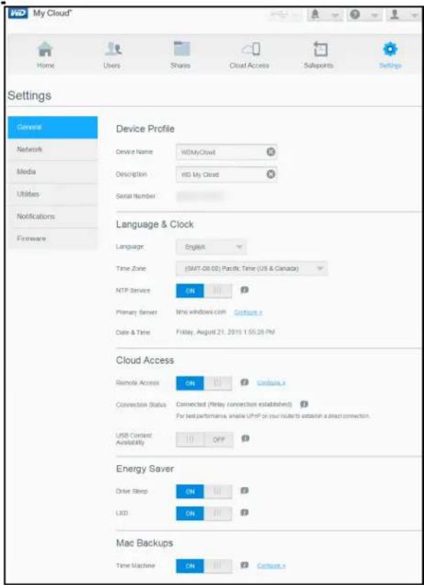 WESTERN DIGITAL My Cloud WDBCTL0080HWT - WARNING! Renaming the My Cloud device forces all the network computers to remap their shared network resources. Change the device name only when necessary. - 1