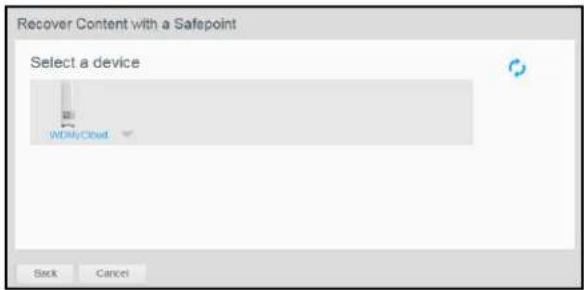 WESTERN DIGITAL My Cloud WDBCTL0080HWT - Recovering a Safepoint - 3