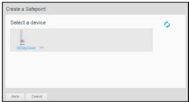 WESTERN DIGITAL My Cloud WDBCTL0080HWT - To create a safepoint for your My Cloud device: - 5