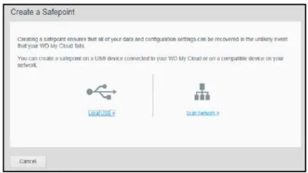 WESTERN DIGITAL My Cloud WDBCTL0080HWT - To create a safepoint for your My Cloud device: - 2