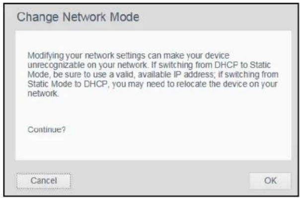 WESTERN DIGITAL My Cloud WDBCTL0080HWT - Changing Network Mode from DHCP to Static: - 1